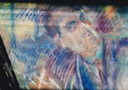  Márffy Ödön - Dinamikus önarckép, 1920-as évek közepe, 90x73 cm, pasztell, vászon, Jelezve jobbra fent: Márffy Ödön, Fotó: Kieselbach Tamás