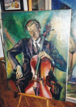  Márffy, Ödön - Cellist Man, oil on canvas, Photo: Tamás Kieselbach