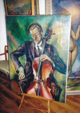  Márffy, Ödön - Cellist Man, oil on canvas, Photo: Tamás Kieselbach