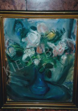  Czóbel, Béla - Flower Still Life in Blue Vase, Signed lower right: Czóbel, Photo: Tamás Kieselbach