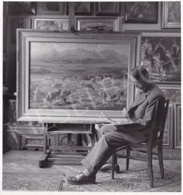  Kieselbach, Géza - Kieselbach, Géza, and his Paintings in own Kosice's Studio, 1957. IX. 20, Photo: Sr. Kieselbach, Vilmos