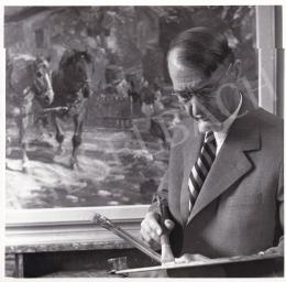  Kieselbach, Géza - Kieselbach, Géza, and his Paintings in own Kosice's Studio, 1957. IX. 20, Photo: Sr. Kieselbach, Vilmos