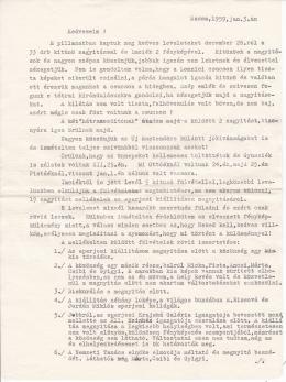  Kieselbach Géza - Kieselbach Géza 1959 január 3-án írt levele, Kassa