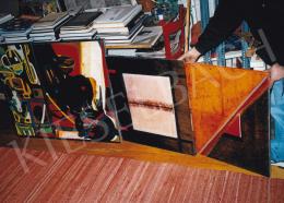  Molnár, Sándor - Sándor Molnár's Paintings in his Studio. Photo: Tamás Kieselbach