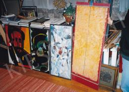  Molnár, Sándor - Sándor Molnár's Paintings in his Studio. Photo: Tamás Kieselbach