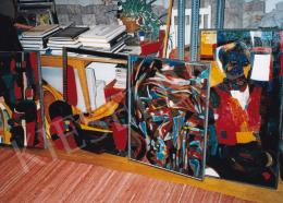  Molnár, Sándor - Sándor Molnár's Paintings in his Studio. Photo: Tamás Kieselbach