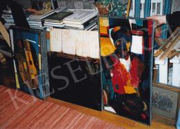  Molnár, Sándor - Sándor Molnár's Paintings in his Studio. Photo: Tamás Kieselbach