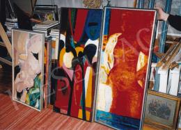  Molnár, Sándor - Sándor Molnár's Paintings in his Studio. Photo: Tamás Kieselbach