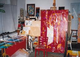  Molnár, Sándor - Sándor Molnár's Paintings in his Studio. Photo: Tamás Kieselbach