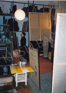  Molnár, Sándor - Sándor Molnár's Paintings in his Studio. Photo: Tamás Kieselbach