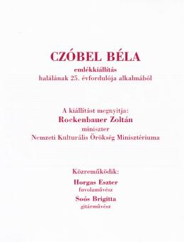  Czóbel Béla - Czóbel Béla emlékkiállításának meghívója halálának 25. évfordulója alkalmából, 2001. január 24; Forrás: Kieselbach Archívum