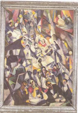  Schönberger Armand - Kabaré, 1920-as évek második fele, 108x73 cm, olaj, vászon, Jelezve balra lent: Schönberger A., különböző keretekben, Fotó: Kieselbach Tamás