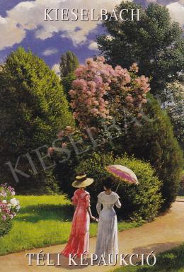 Szinyei Merse Pál - Parkban, 1910, 175x160 cm, olaj, vászon, Jelezve jobbra lent: Szinyei, Kieselbach Téli Képaukció - Meghívó