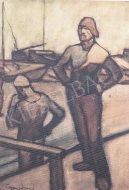 Egry, József - Loading workers, 1910, 58x41 cm, oil on paper, Signed lower left