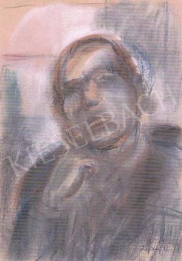 Egry, József - Self-portrait, around 1941, 39x27 cm, pastel on paper, Signed lower right