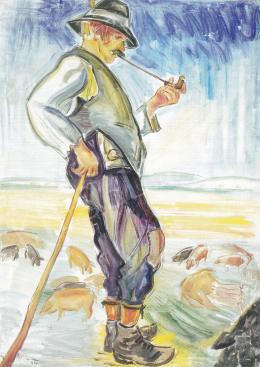  Litkey György - Kanász, 1940, 140x100 cm