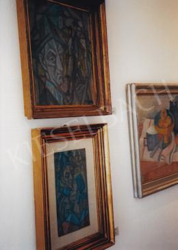  Kmetty, János - On top: People of Szentendre, around 1970, oil on wooden plate, 40x33 cm, Signed lower right: Kmetty  Photo: Kieselbach, Tamás