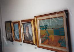  Czimra, Gyula - From left to right: Still-life,1960; Self-portrait with Hat, around 1929; Man's Portrait (Self-portrait?); Transplanters, 1961 - Exhibition of the Városi Képtár Deák Collection. Photos: Kieselbach Tamás