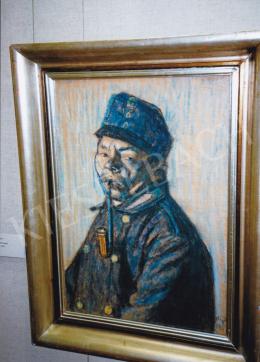 Nagy, István - Smoking Soldier (Militia), 1915; 66x44 cm; pastel, paper: Signed lower right: Nagy István 1915; Photo: Tamás Kieselbach 