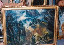 Schadl, János - Fleeing, 1928; oil on cardboard, 61x78 cm, Signed lower left: S.J. 928, Photo: Tamás Kieselbach