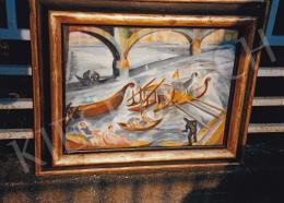  Schönberger Armand - Duna-part (Margit-híd), 1925, 44x59 cm olaj, karton, jelezve balra lent: Schönberger A 1925, Fotó: Kieselbach Tamás