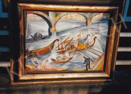  Schönberger Armand - Duna-part (Margit-híd), 1925, 44x59 cm olaj, karton, jelezve balra lent: Schönberger A 1925, Fotó: Kieselbach Tamás