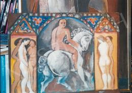  Kádár, Béla - Rider with Nudes; 60x80 cm Tempera on paper; Signed lower right: Kádár Béla; Photo: Tamás Kieselbach