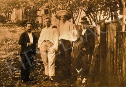 Bánk Ernő - Művészek Felsőbányán (balról: Bánk Ernő, Aba-Novák Vilmos, Patkó Károly, Nagy Oszkár), 1925.