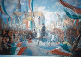  Kieselbach, Géza - Horthy's Marching into Kassa, oil on canvas, Signed lower right: Kieselbach Géza,  Photo: Tamás Kieselbach 