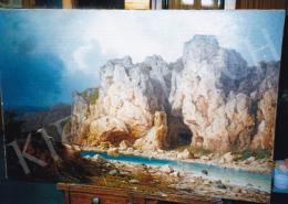 Ligeti, Antal - Castle with Riverside; 78x116; oil on canvas; Signed lower right: Ligeti A. 88; Photo: Tamás Kieselbach Tamás