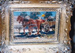  Pállya, Carolus - Waiting Horses; oil on wood; Signed lower left: Carolus Pállya; Photo: Tamás Kieselbach