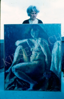 Járitz Józsa - Járitz Józsa saját festményével