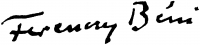  Ferenczy, Béni Signature