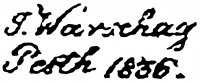 Warschag, Jakab (Wárschag, Jakab, Varságh Jak Signature
