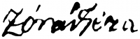 Zórád, Géza Signature