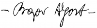  Bajor, Ágost (Bayer Ágoston) Signature