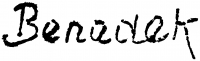 sr. Benedek, Jenő Signature