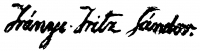 Irányi Iritz, Sándor (Iritz Sándor) Signature