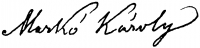 Id. Markó, Károly sr. Signature