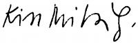 Kiss Mihály aláírása