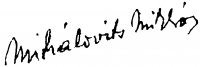 Mihalovits, Miklós Signature