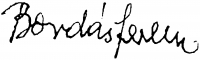 Bordás, Ferenc Signature