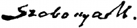  Szobonya, Mihály Signature