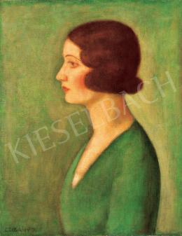  Czigány, Dezső - Lady in Green Blouse 