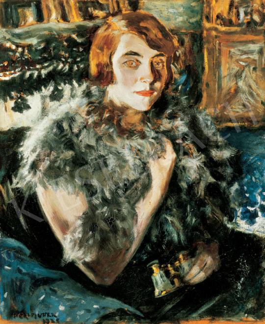  Perlmutter Izsák - Boás hölgy színházi távcsővel, 1925 | 31. Aukció aukció / 223 tétel