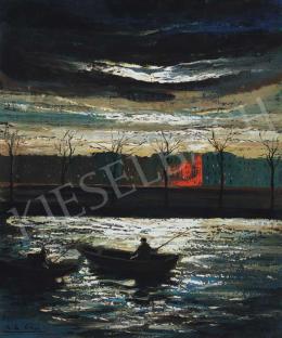 Corini, Margit - Riverbank in Moonlight (The Bank of the Seine) 