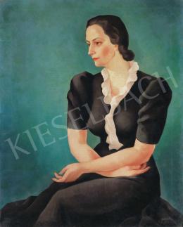 Jánoska, Tivadar - Model in a Silk Dress, 1943 