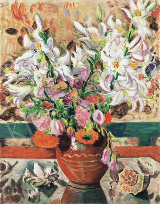  Vörös Géza - Virágcsendélet liliomokkal, 1939 | 32. Aukció aukció / 38 tétel