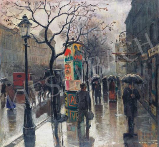  Pólya, Tibor - Boulevard in the Rain with a Hansom Cab | 32nd Auction auction / 49 Lot
