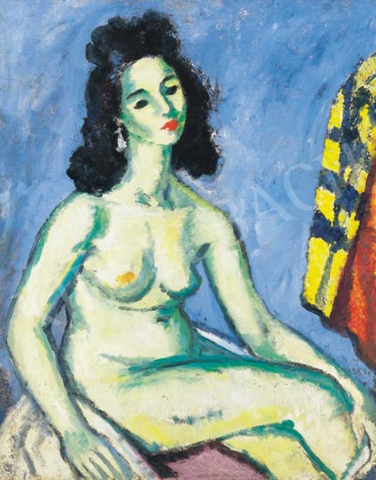  Bertalan Albert - Párizsi modell kék háttérrel | 32. Aukció aukció / 69 tétel